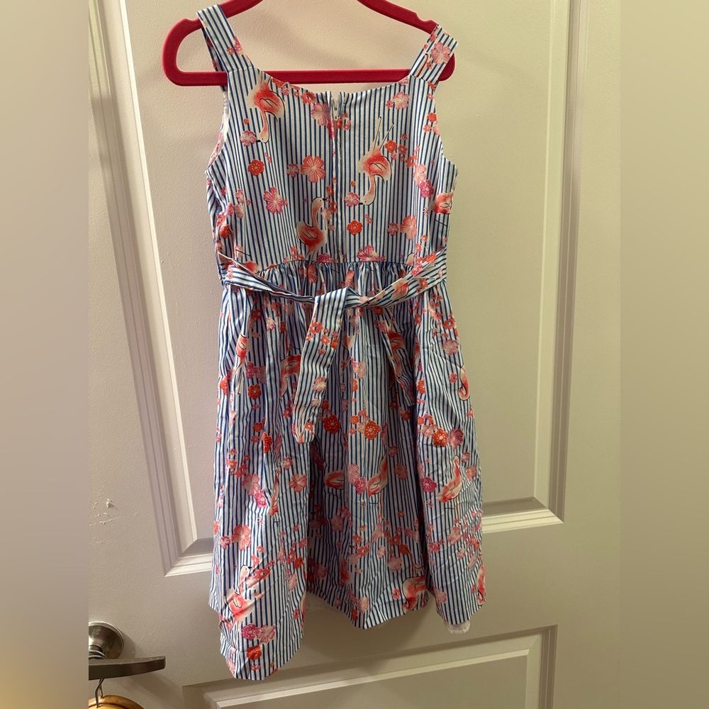 Bonnie Jean girls 6X dress with flamingos. Cute! Lined. - Picture 2 of 5